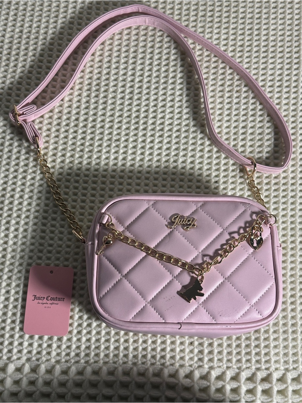 Juicy Couture Light Pink Quilted Purse with Charms - Picture 3 of 3